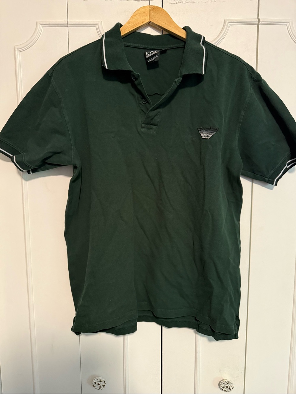 Emporio Armani EA7 Dark Green Polo with White Trim